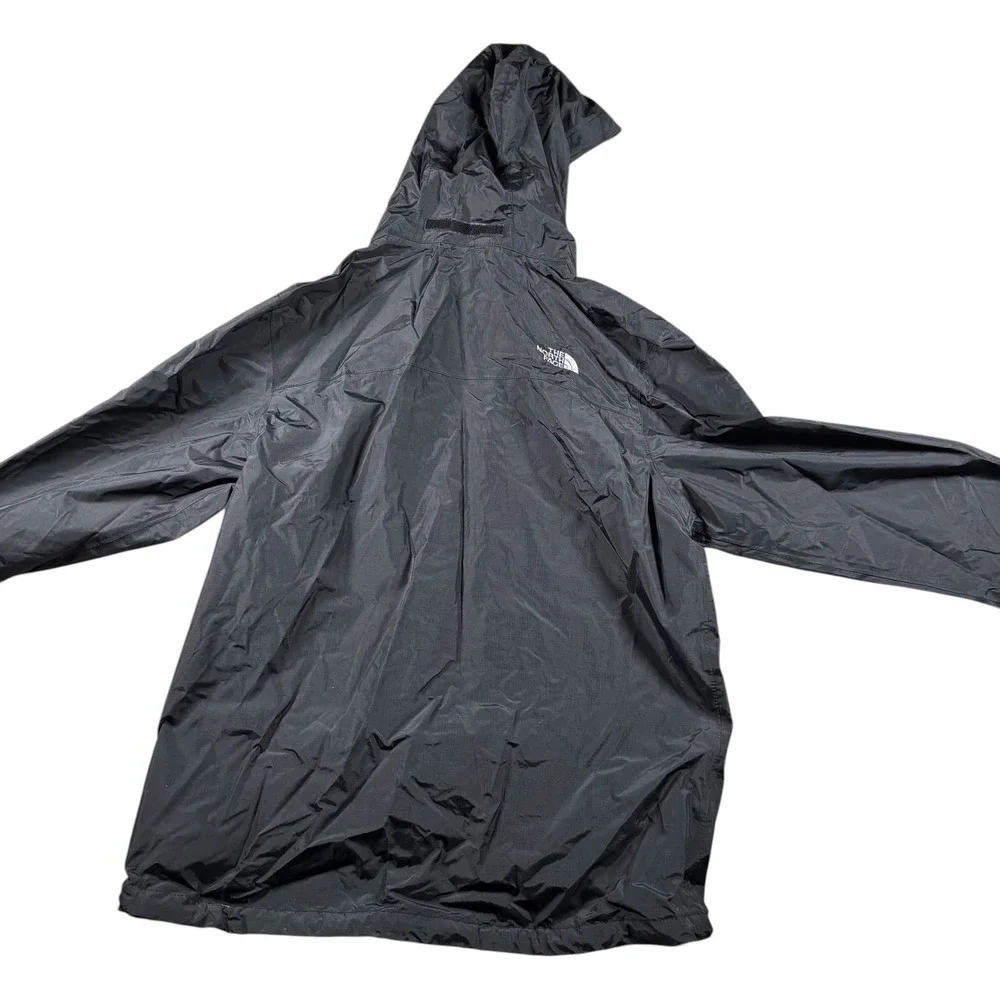 North Face Men L Black Hooded Rain‎ Jacket Dryvent Windbreaker ripstop gorpcore